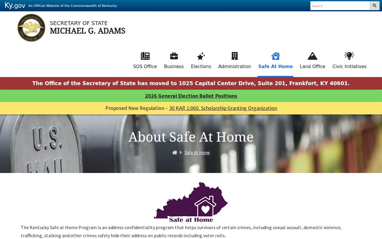 Kentucky Safe at Home privacy guidance for Ashland neighbors