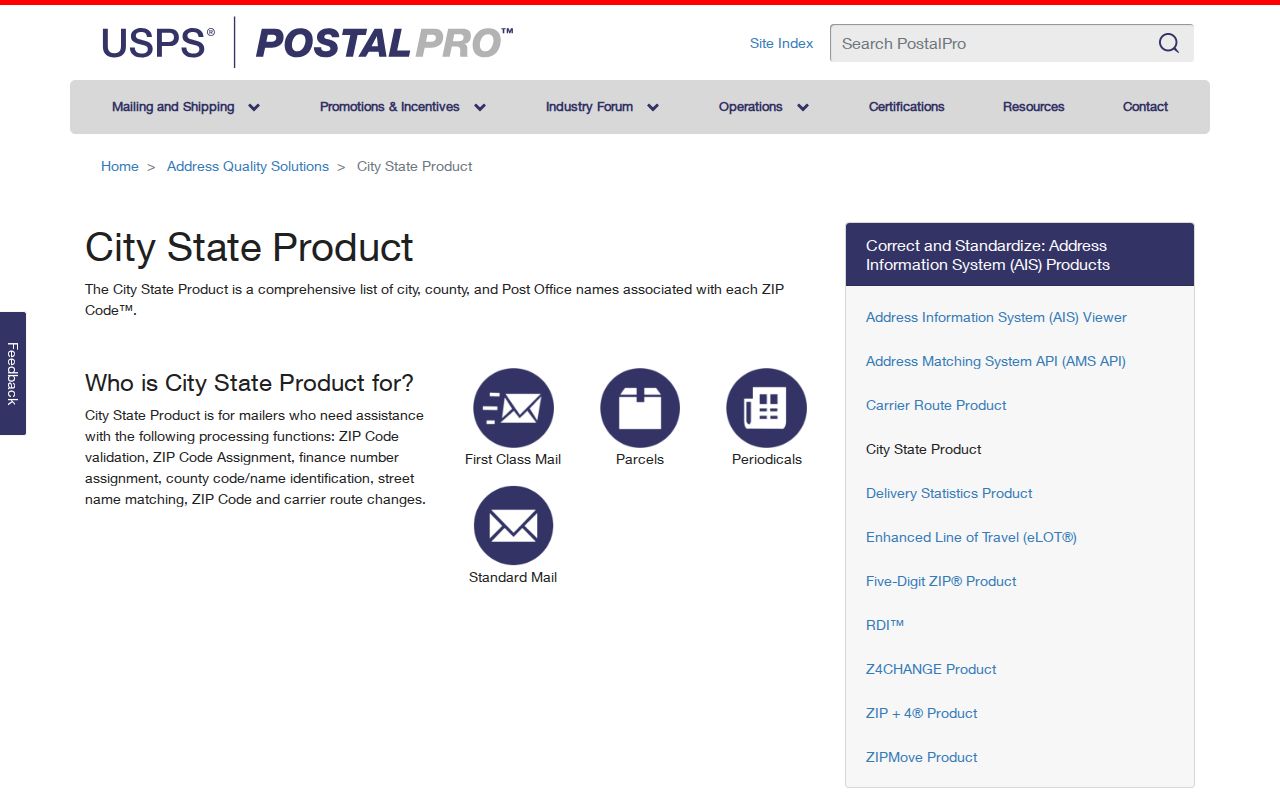 USPS City State product for Ashland ZIP code directory research